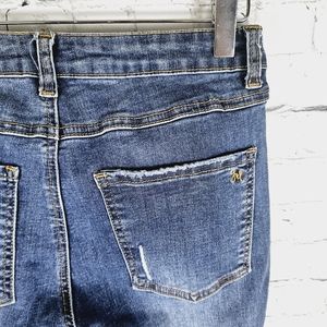 GRACE & LACE | distressed cuffed high waist stretch skinny jeans